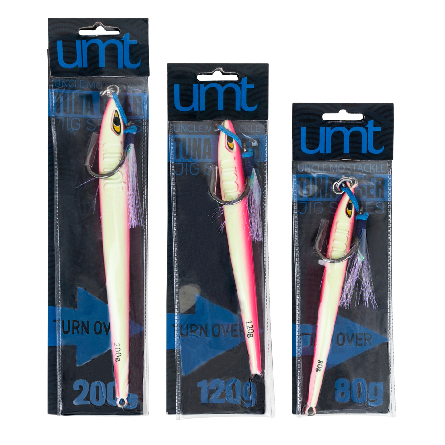 80, 120, 200 gram vertical jigs