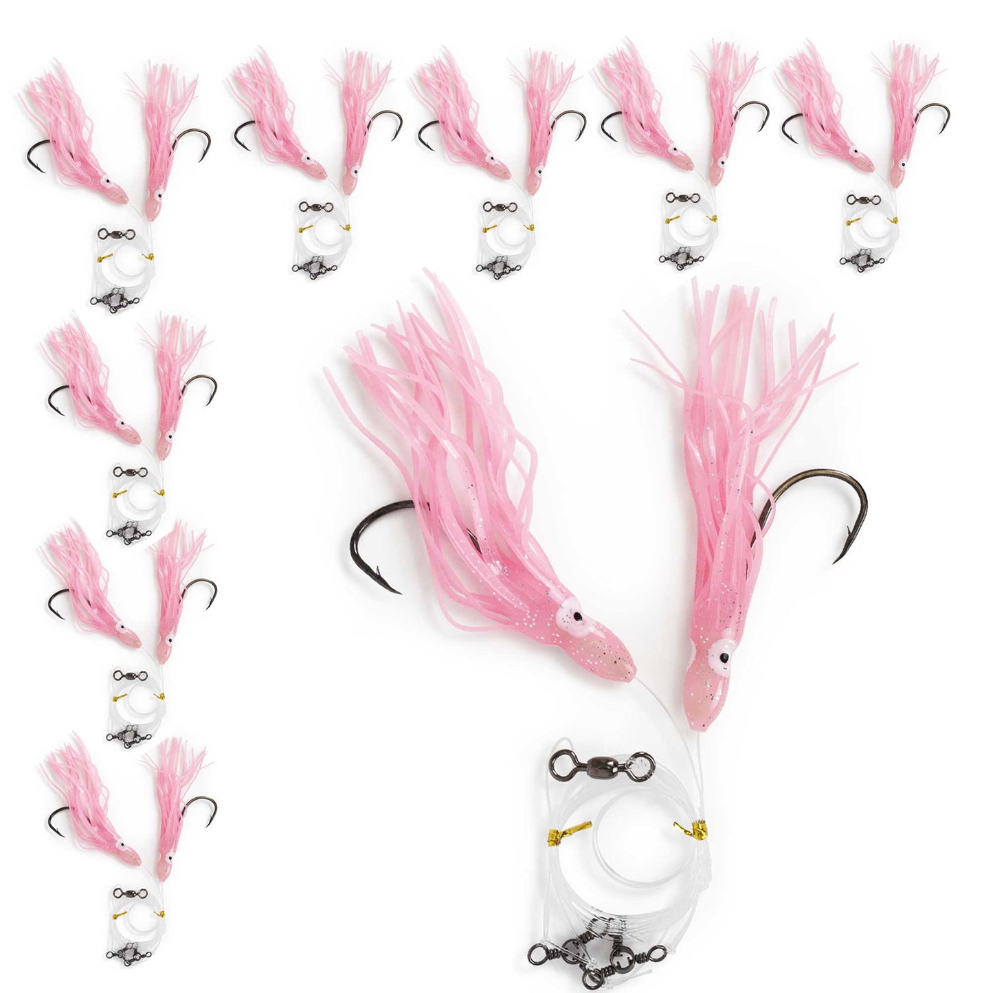 Tile Fish High Low Rig Glow In the Dark Pink & Glow
