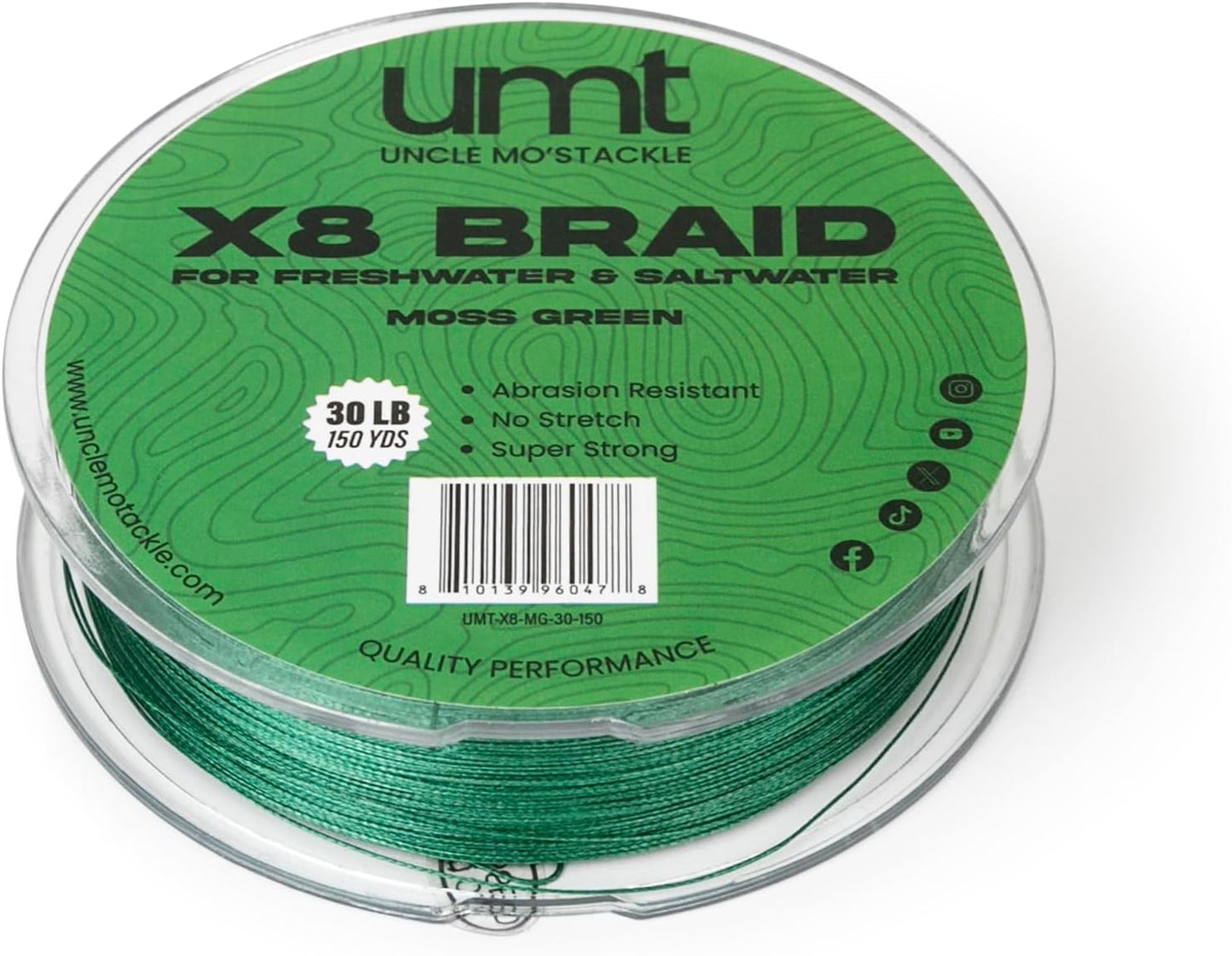 UMT X8 Braided Bishing line 150 Yards 10LB 20LB 30LB