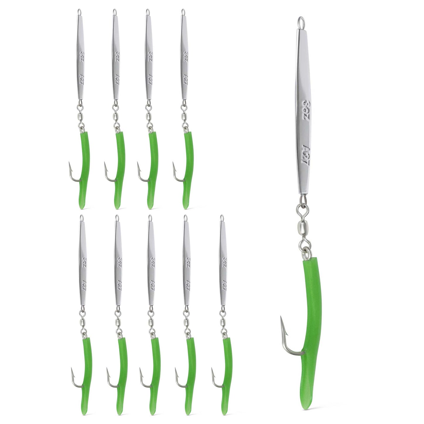 A17 2oz Cape Cod Diamond Jig Green or Pink 1, 5, 10 pack options