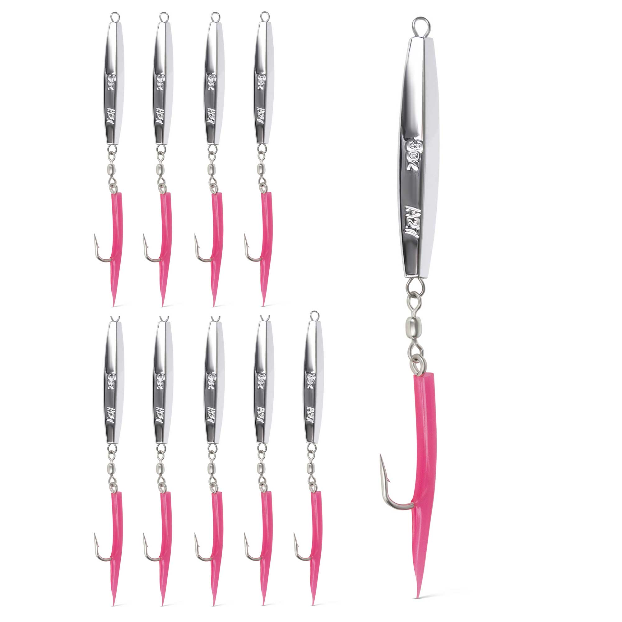 A27 3oz Cape Cod Diamond Jig Green or Pink 1, 5, 10 pack options