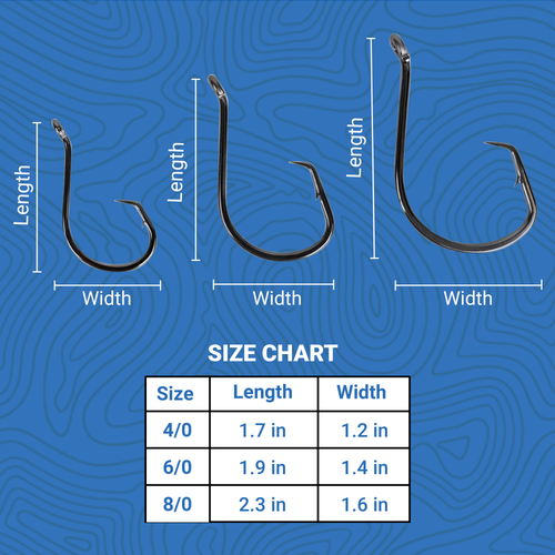 100 Pack Inline Circle Hooks 4/0 6/0 8/0 100 Pack Inline Circle Hooks 4/0 6/0 8/0
