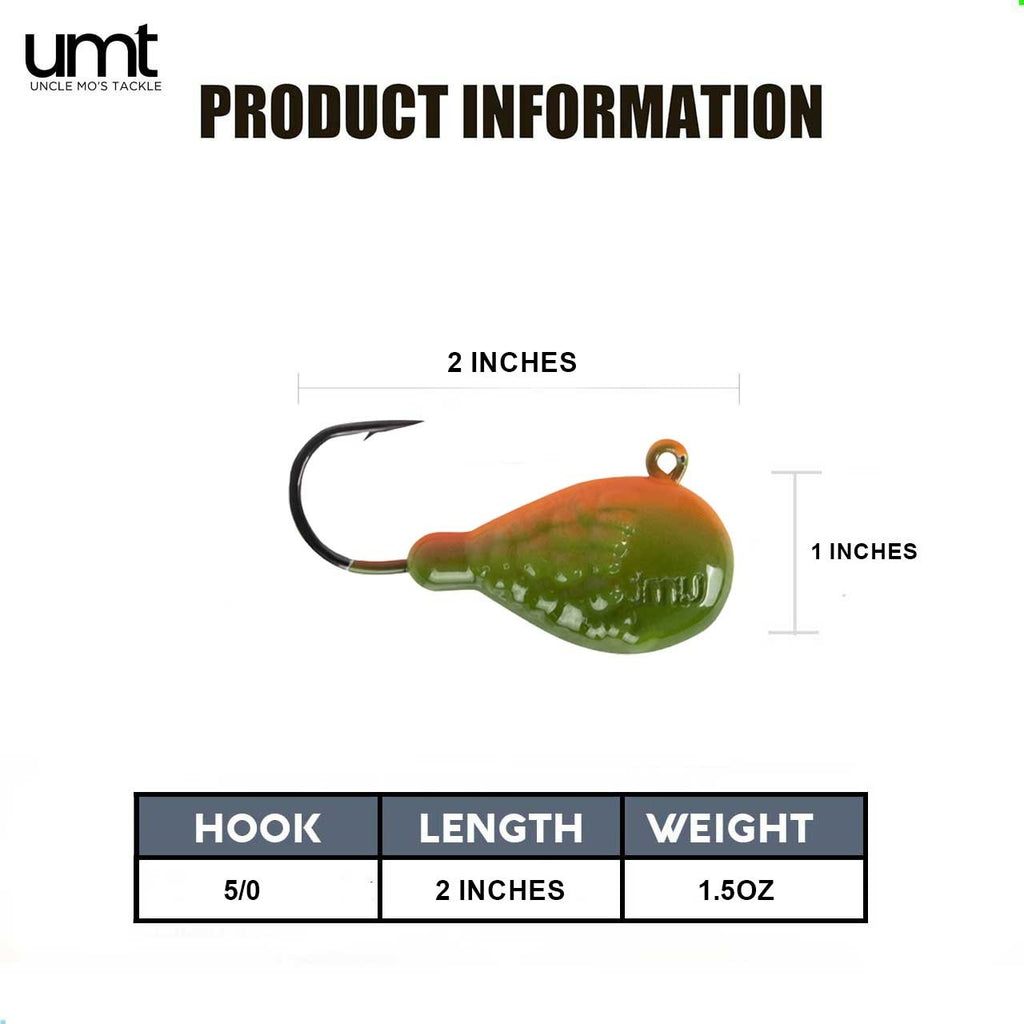 Flat Head 1.5oz Rockaway Wrecker Blackfish Jig - 1, 5, 10 Pack options