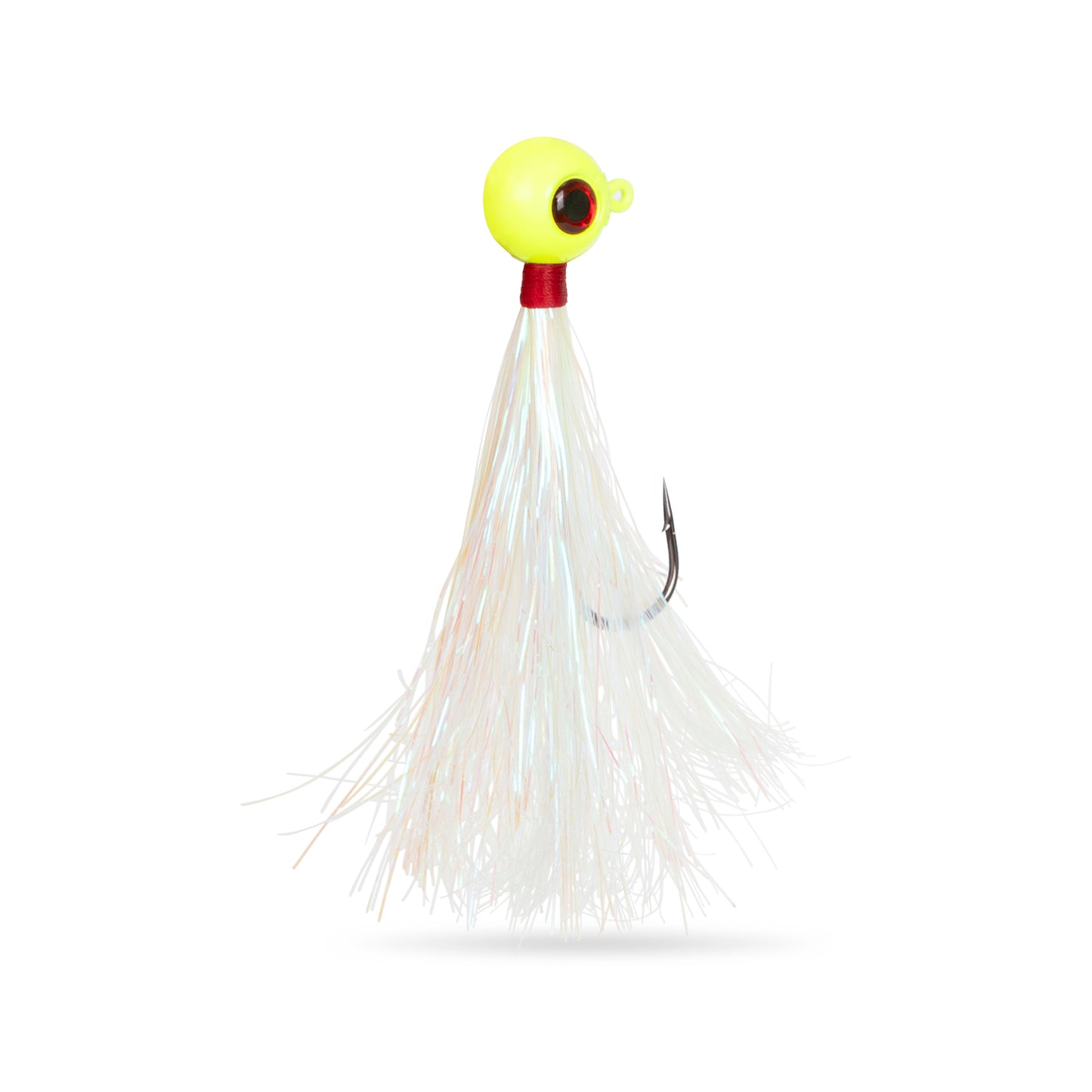 Fluke Jigs Set with Mylar Teaser - White & Chartreuse 2oz, 3oz, 4oz - 1, 5, 10 Pack Options