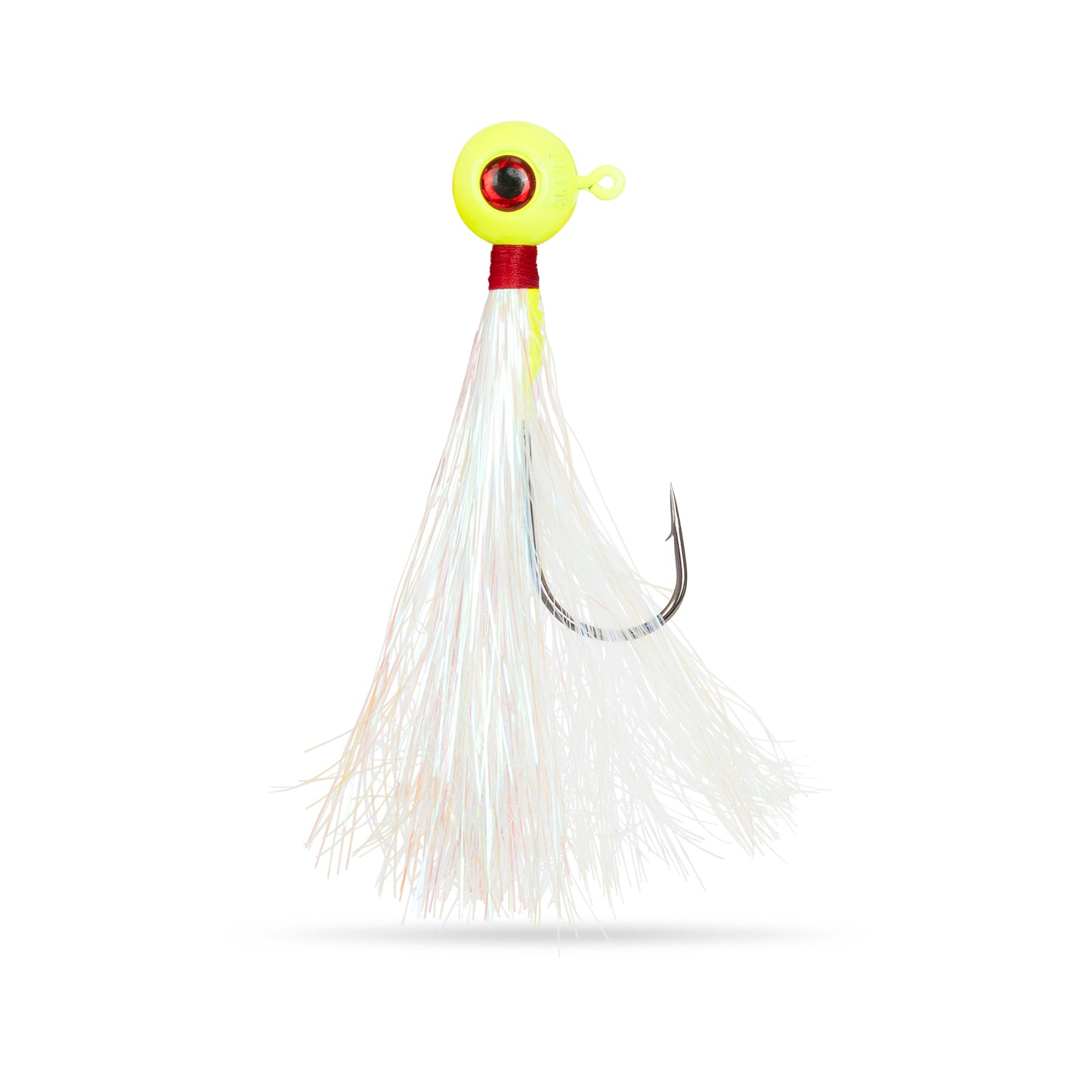 Fluke Jigs Set with Mylar Teaser - White & Chartreuse 2oz, 3oz, 4oz - 1, 5, 10 Pack Options