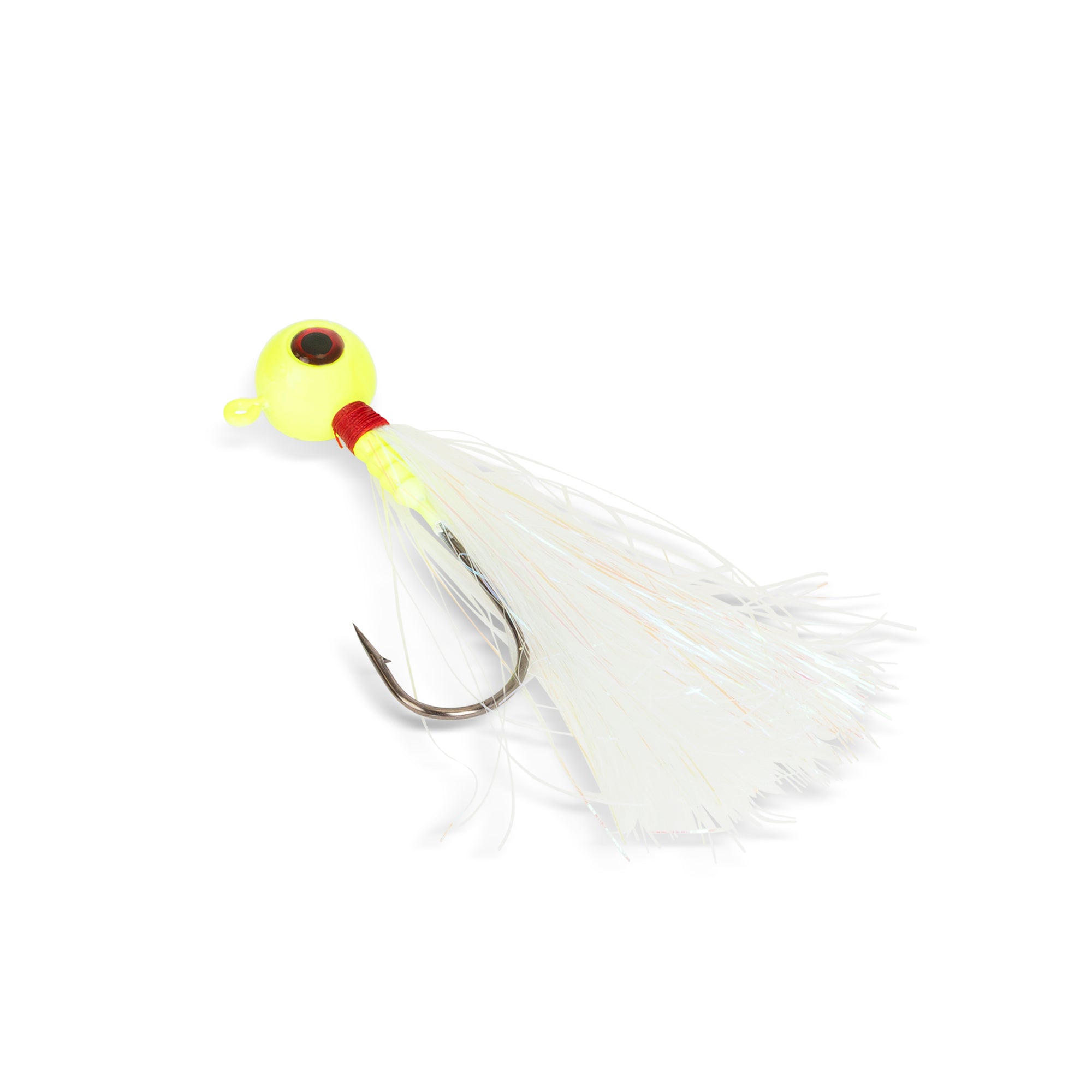 Fluke Jigs Set with Mylar Teaser - White & Chartreuse 2oz, 3oz, 4oz - 1, 5, 10 Pack Options