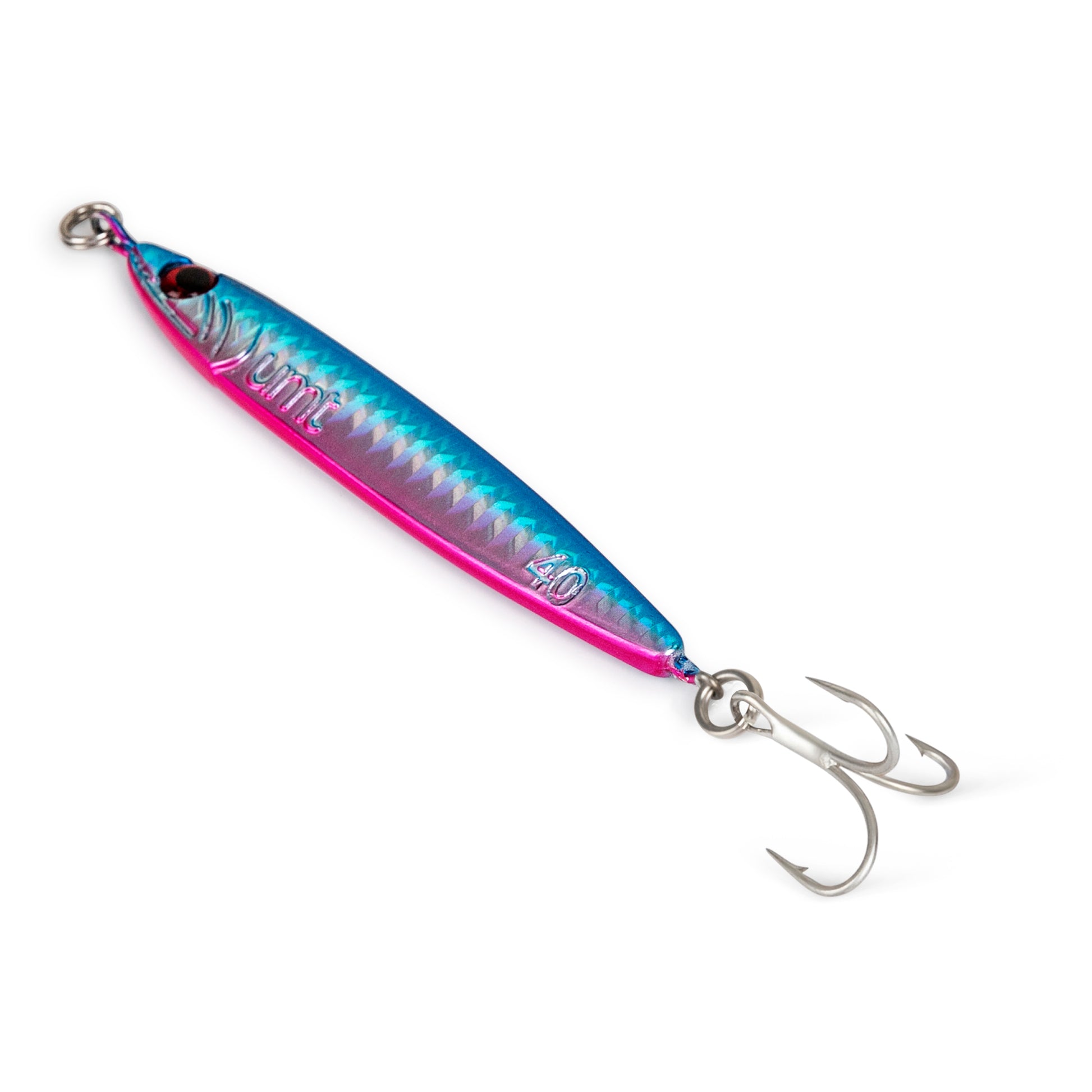 treble hook 40 gram casting jig -  Pink/Blue 