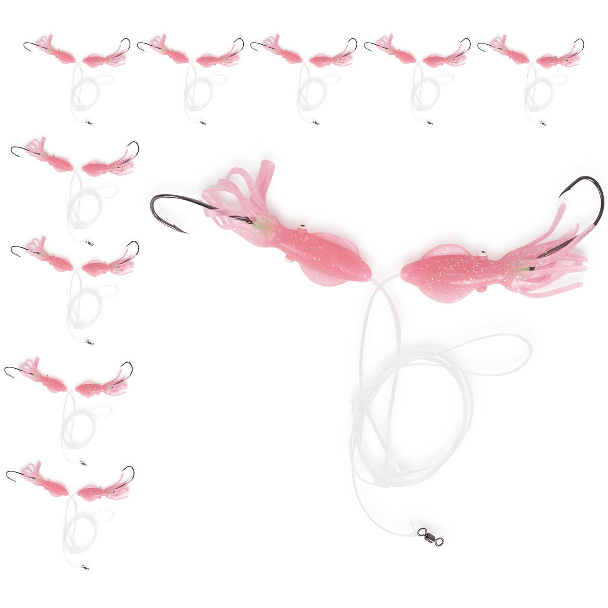 Grouper/Snapper Hi-Lo 3" Pink Fat Squid Teaser Rigs