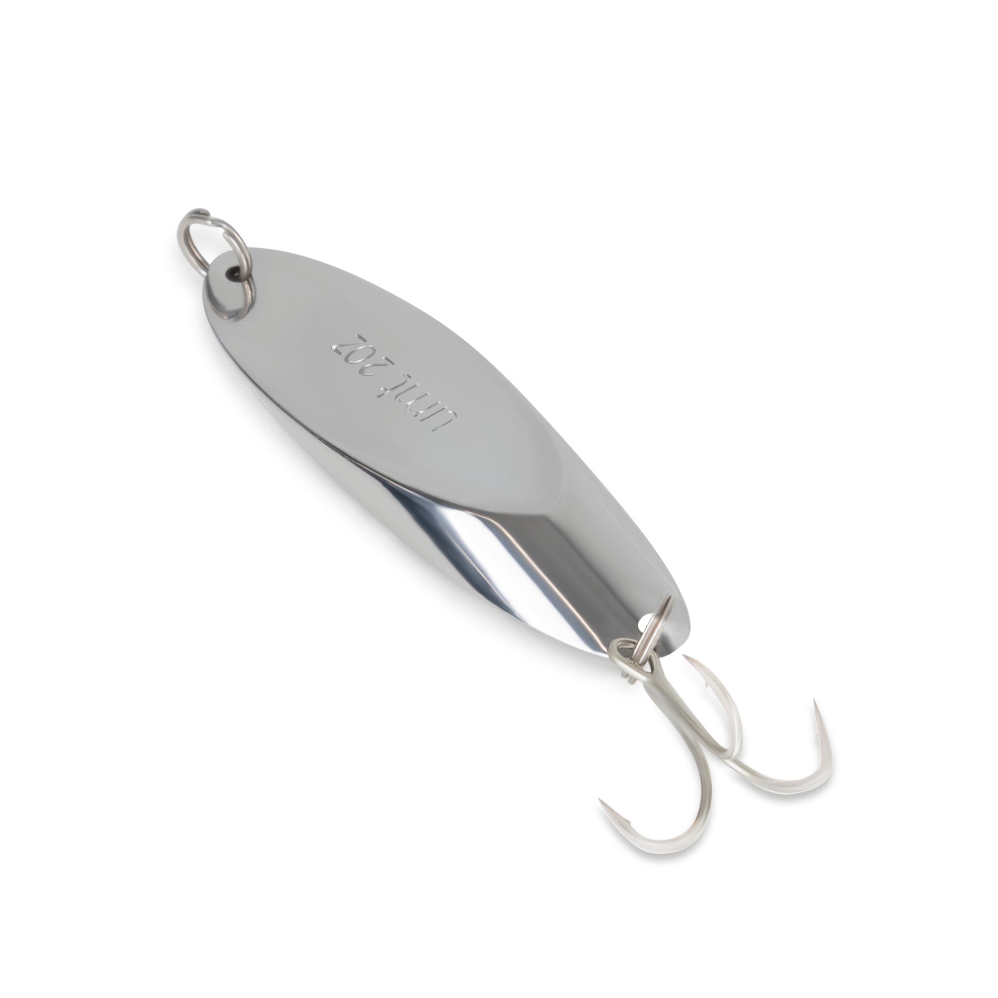 Chrome Spoon Lure set with 3/0 treble hook - 3/4oz, 1oz, 2oz - 1, 5, 10 Pack Options