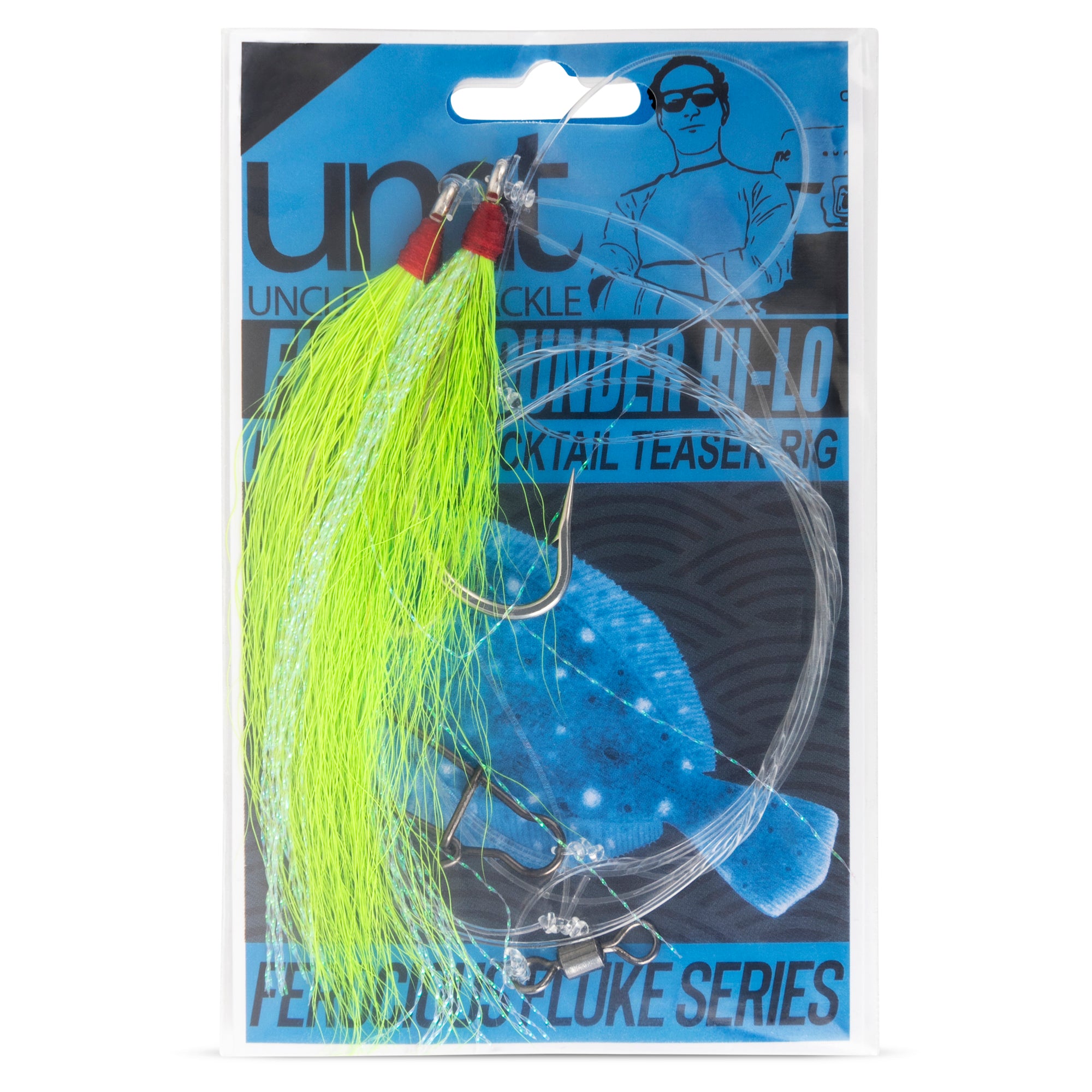 BUCKTAIL Teaser Fluke Flounder Hi/Lo Fishing Rig 1, 5, 10 pack, White, Pink, Chartreuse