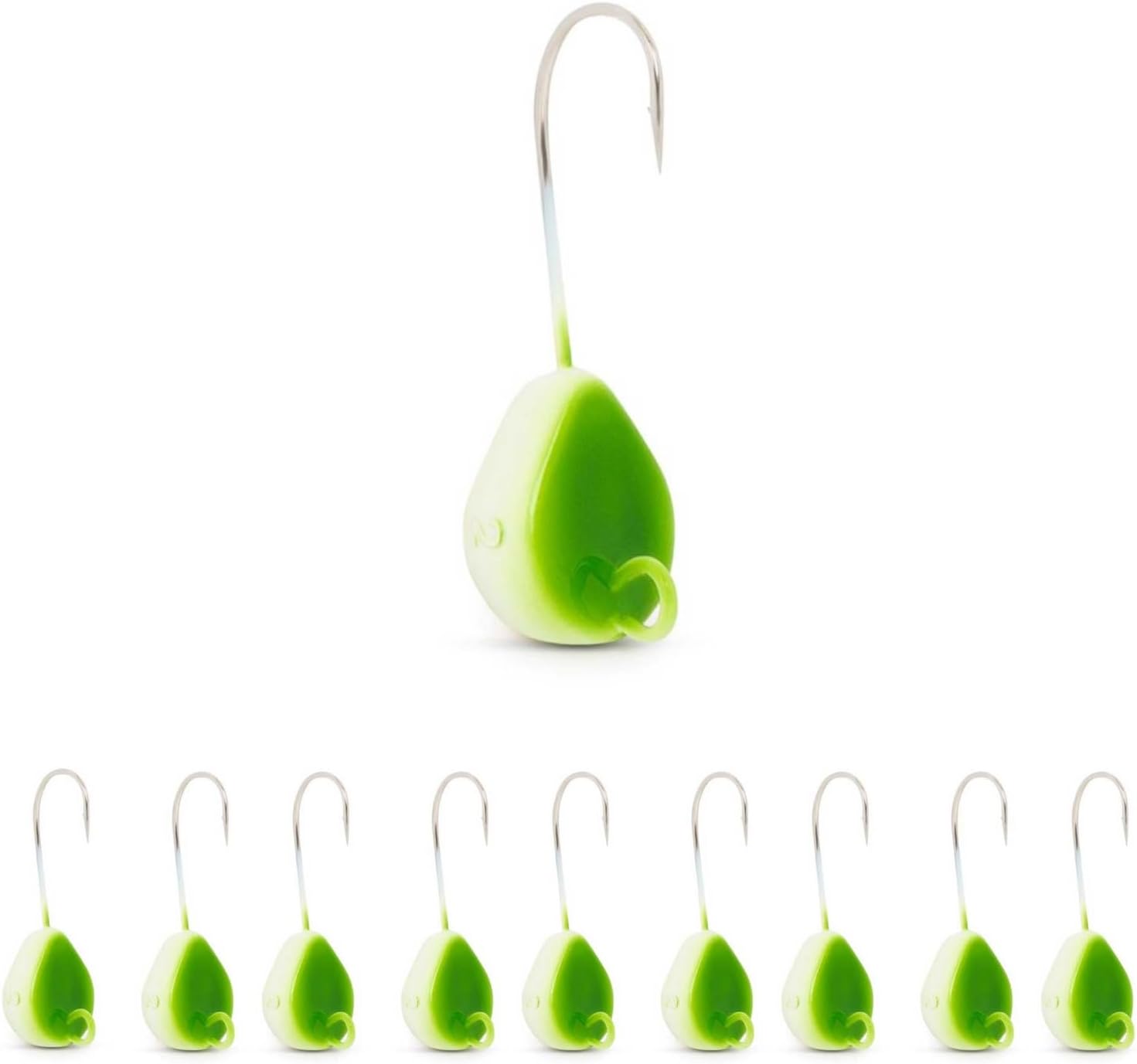 UMT White Chin Wrecker Blackfish Jig – 2oz White Legger & Greenie – 1, 5, or 10 Pack Options