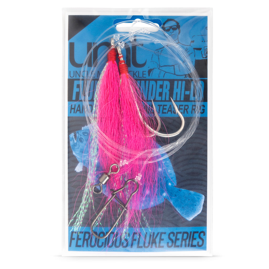 BUCKTAIL Teaser Fluke Flounder Hi/Lo Fishing Rig 1, 5, 10 pack, White, Pink, Chartreuse