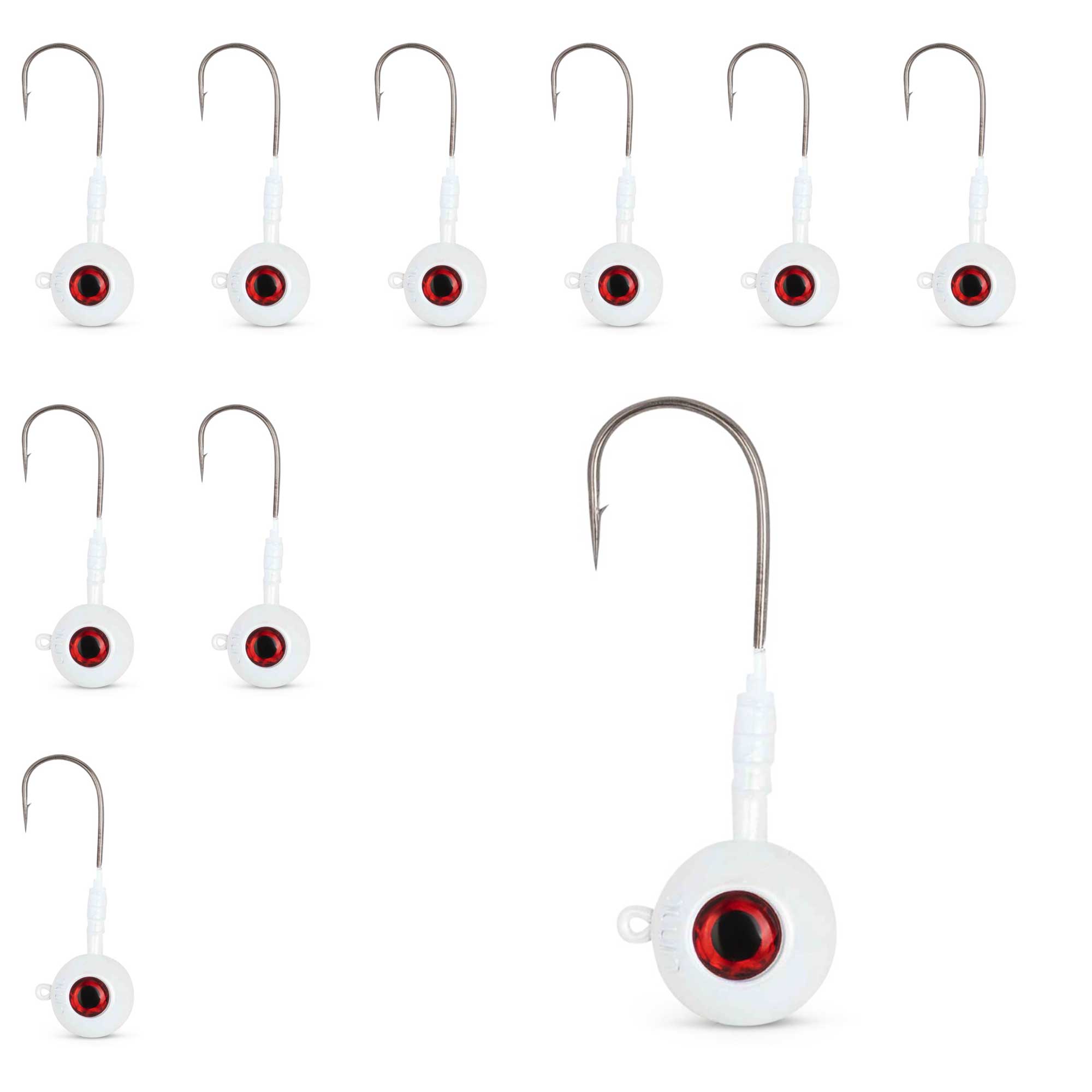 Fluke Jigs - White & Chartreuse  2oz, 3oz, 4oz - 1, 5, 10 Pack Options