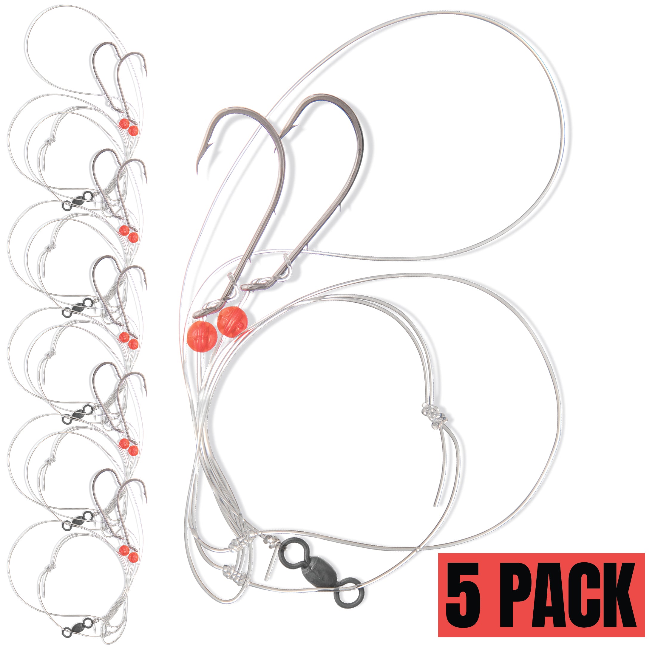 1,5 & 10-Pack Slider Rig 8/0 Circle Hook for Striped Bass - Uncle Mo's  Tackle Saltwater Fishing Gear - Robust Slider, 4ft 60lb Monofilament Leader  for